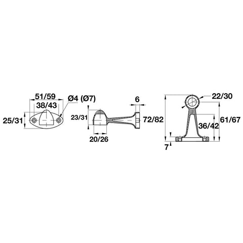 Round Rail End Bracket