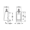 DressCode Wardrobe Rail end Support Material: Zinc Alloy Finish: Grey, White Suitable for: For rectangular wardrobe rail 34 x 18 mm Installation: On side panel inside the cabinet or on the Häfele Dresscode aluminium frame system Hafele