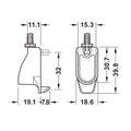 DressCode Oval Rail End Support Material: Zinc Alloy Finish: Nickel Plated Area of Application: Can be combined with all OVA wardrobe rails 30 x 15 mm Installation: On side panel inside the cabinet or on the Häfele Dresscode aluminium frame system Hafele