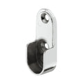 Oval Rail End Support 2pk | 2 Finishes Material: Zinc alloy Finish: Silver PaintedBlack Mounting: Screw fixing to side panel, into 32 mm series drilled holes, with 3 screw holes Dimensions: 19 x 15 x 49 mm Packing: 2 pieces Suitable with following product