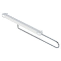 Extending Wardrobe Rails Material: Steel Finish: Hoop: GalvanisedRails: Powder coated white Area of application: For screw fixing beneath shelves or cabinet top panels Version: Extending Length: 300 mm350 mm400 mm450 mm Extension Length: 223 mm275 mm320 m