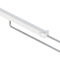 Extending Wardrobe Rails Material: Steel Finish: Hoop: GalvanisedRails: Powder coated white Area of application: For screw fixing beneath shelves or cabinet top panels Version: Extending Length: 300 mm350 mm400 mm450 mm Extension Length: 223 mm275 mm320 m
