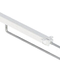 Extending Wardrobe Rails Material: Steel Finish: Hoop: GalvanisedRails: Powder coated white Area of application: For screw fixing beneath shelves or cabinet top panels Version: Extending Length: 300 mm350 mm400 mm450 mm Extension Length: 223 mm275 mm320 m