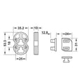 DressCode Adapter for Customised Wooden Panel Area of application: For connecting the pull out frame with self-manufactured wooden panels Material: Plastic Finish: White Installation: For plug fitting without tools Supplied With: 2 Snap-in Elements2 Clamp