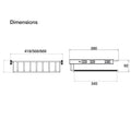 Starax Pull-out Trouser Rack Area of application: Pull-out trouser rack, full extension Material: Steel Finish: Chrome polished Capacity: 45 kg Carcase width: 450 mm900 mm Depth: 100 mm Dimensions (D x W): 100 x 450 mm100 x 900 mm Note: 450 rack includes