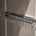 Starax Pull-Out Combi Rail Rack Area of application: Pull-out combi rail Material: Steel Finish: Chrome polished Length: 390 mm Version: Right HandLeft Hand Packing: 1 set (includes runner) Hafele