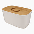 Bread Bin with Bamboo Lid Keep all your bread, rolls and pastries fresher for longer in this stylish bread bin, with a specially designed bamboo lid that doubles as a cutting board for chopping up your bread. Easy-clean storage bin with non-slip base Reve