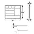 Pen and Pencil Tray (Shallow) Features: 11 Compartments Material: Plastic Finish: Anthracite Hafele