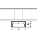 Häfele Aluminium Profile for Surface Mounted Strip Lights in silver anodised