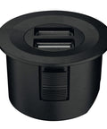 Black USB Charger station with round corner