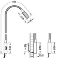 LOOX 2034 LED with charging station Information: The LED 2034 flexible light does not just provide targeted spotlighting, but also makes it possible to charge a smartphone and/or a tablet because of the two integrated USB ports. The push switch that is in