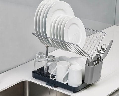 Y-Rack™ Grey 2-tier Dish Rack