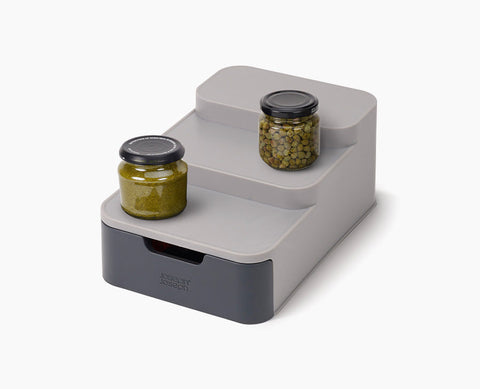 CupboardStore™ Compact Grey Tiered Organiser