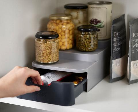 CupboardStore™ Compact Grey Tiered Organiser