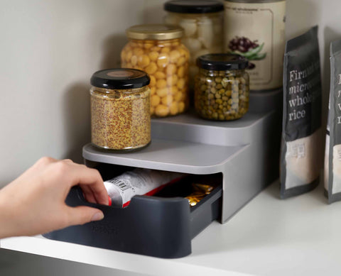 CupboardStore™ Compact Grey Tiered Organiser