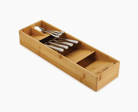 DrawerStore™ Bamboo Compact Cutlery Organiser