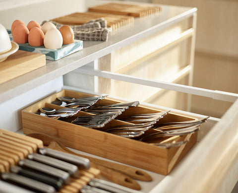 DrawerStore™ Bamboo Large Cutlery Organiser