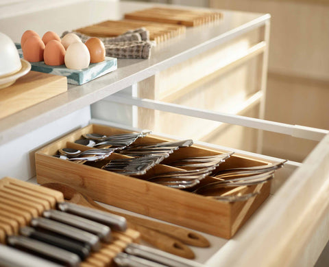DrawerStore™ Bamboo Large Cutlery Organiser