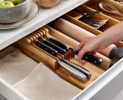 DrawerStore™ Bamboo Compact Knife Organiser