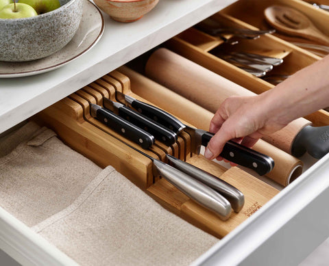 DrawerStore™ Bamboo Compact Knife Organiser