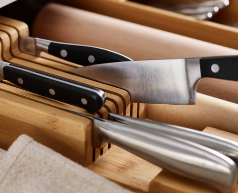 DrawerStore™ Bamboo Compact Knife Organiser