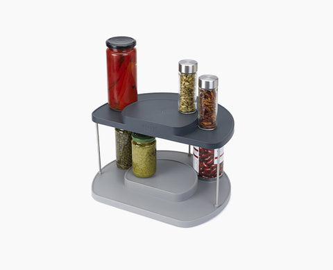 CupboardStore™ 2-tier Grey Rotating Organiser