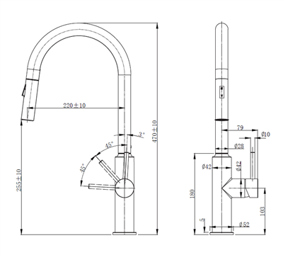 Platinum Pull-Out Gooseneck Mixer