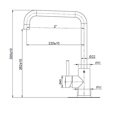 Platinum Squareneck Sink Mixer