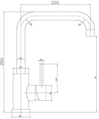 Platinum Squareneck Sink Mixer