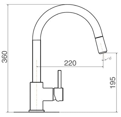 Abey Lucia Sk5 Goose Side Lever Mixer