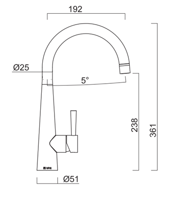 Goose Neck Bta014-Br Bar Sink Mixer Brushed Steel