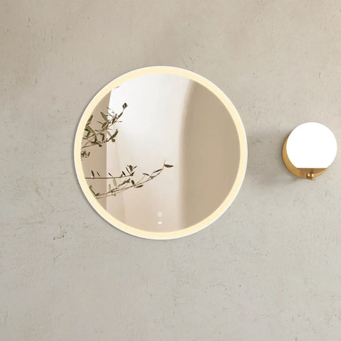 BONDI LED Round Metal Frame Mirror 800x800mm Matte White