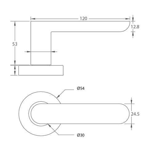 Häfele Seacliff Lever Handle in satin brass
