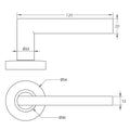 Bronte Lever Handle Features: Solid stainless steel handleStainless steel rose cover and diecast baseConcealed through-bolt rose fixing Press fit rose cover Finish: Satin stainless steelGraphite black Door thickness: Passage 32 - 50Privacy 32 - 42 Spindle
