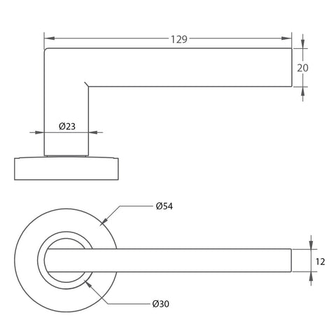 Häfele Bronte Lever Handle in satin stainless steel