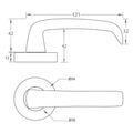 Noosa Lever Handle. Features: Solid stainless steel handleStainless steel rose cover and diecast baseConcealed through-bolt rose fixing Press fit rose cover Finish: Satin stainless steel Door thickness: Passage 32 - 50Privacy 32 - 42 Spindle: Ø7.6 Centre: