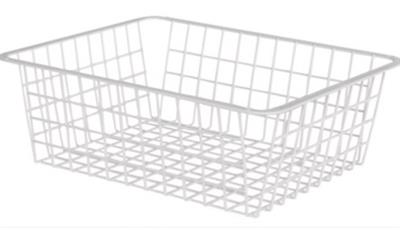 Krome Wire White Powder Coated Steel Basket – Pull-Out Storage