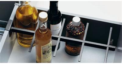 Peka Oeko Spider anthracite bottle partition for organising bottles in a kitchen pull-out