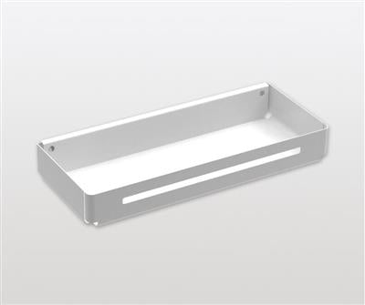 Peka Tablo Libell white hang-on storage tray, a door-mounted metal tray for cleaning supplies