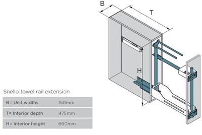 Snello Libell Towel Rail Extension 150 Anth (*)