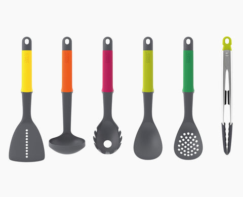 Elevate™ 6-piece Multicolour Utensils Carousel Set with Tongs