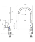 A-GRA004-1BK- Grace Kitchen Mixer – Matt Black sketch
