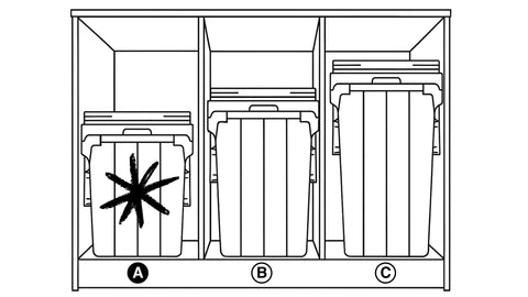 HushSort 56L Dual Pull-Out Waste Bin – Fits Australian Standard 450mm Cabinet (Type A)
