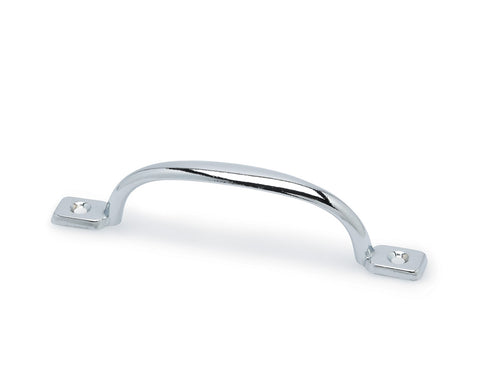 Face Fix D Handle. Length: 150mm Width: 15mm Protrusion: 30mm Hole Centres: 135mm. Finish:Chrome Plated
