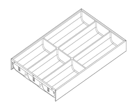 Blum AMBIA-LINE Soft Touch Silk White, Grey insert