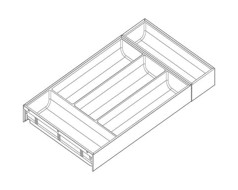 Blum AMBIA-LINE Soft Touch Silk White, Grey insert