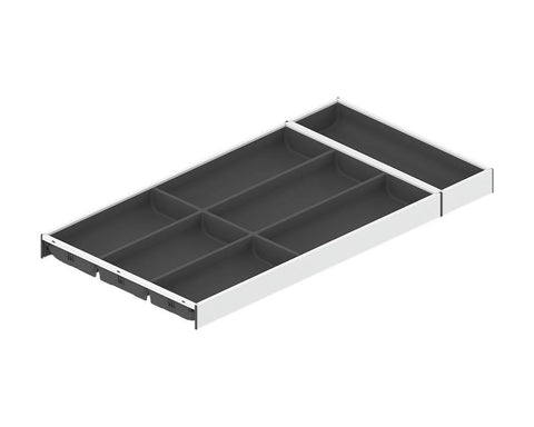 Blum AMBIA-LINE Soft Touch Silk White, Grey insert