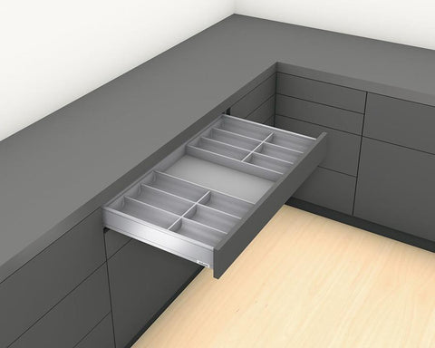 Blum AMBIA-LINE Soft Touch Silk White, Grey insert