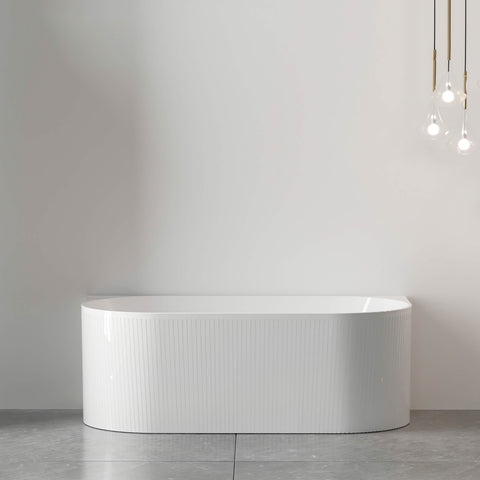 Noosa Back to Wall Multi Fit Bath 1700mm Gloss White