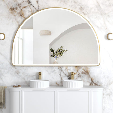 ARCHIE LED Half Moon Mirror 1000x1500mm (Brushed Gold)